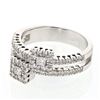 Image 1 : Round & Princess Split Shank Diamond Fashion Ring in 18K White Gold - REF-141F5M