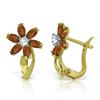 Image 1 : Genuine 1.10 ctw Garnet & Diamond Earrings Jewelry 14KT Yellow Gold - REF-36Y3F