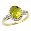 Image 1 : Natural 1.3 ctw Lemon-quartz & Diamond Engagement Ring 10K Yellow Gold - REF-25A5V