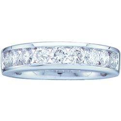 1 CTW Channel-set Natural Diamond Bridal Band 14K White Gold