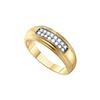 Image 1 : 0.25 CTW 2-row Pave-set Diamond Mens Masculine Anniversary Band 10K Yellow Gold