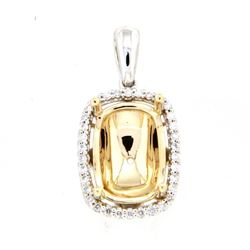 14K TwoTone Gold 0.23CTW SemiMount Slider w/Chain - REF-57M8F