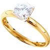 Image 1 : 0.15 CTW Natural Diamond Solitaire Bridal Engagement Ring 14K Yellow Gold