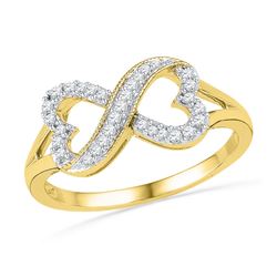 0.16 CTW Natural Diamond Infinity Band 10K Yellow Gold