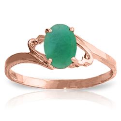 Genuine 0.75 ctw Emerald Ring Jewelry 14KT Rose Gold - REF-27R8P