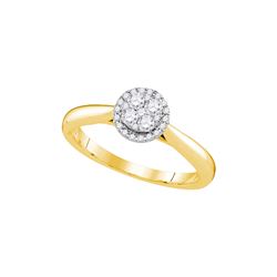 0.25 CTW Natural Diamond Cluster Bridal Engagement Ring 14K Yellow Gold