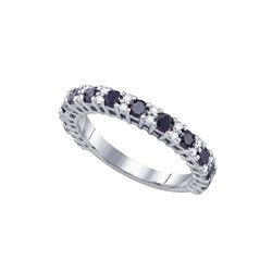 1.05 CTW Black Colored Diamond Band 10K White Gold