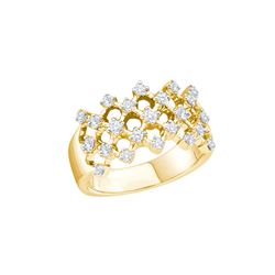 0.5 CTW Natural Diamond Lattice Band 14K Yellow Gold