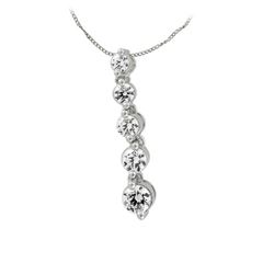 14K White Gold 0.75CTW Diamond Necklace - REF-114R2K