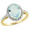 Image 1 : Natural 2.12 ctw Aquamarine & Diamond Engagement Ring 10K Yellow Gold - REF-35G4M