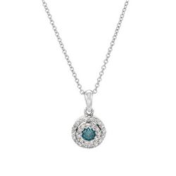 Genuine 0.24 TCW 18K White Gold Ladies Necklace - REF-41R3K