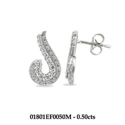 0.5 CTW 14K White Gold Ladies Earring - REF-60K5R