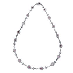 14K White Gold 2.3CTW Ruby Necklaces - REF-314R6K