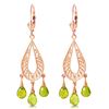 Image 1 : Genuine 3.75 ctw Peridot Earrings Jewelry 14KT Rose Gold - REF-45P8H