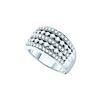 Image 1 : 1 CTW Natural Diamond Striped Pave Cocktail Band 14K White Gold