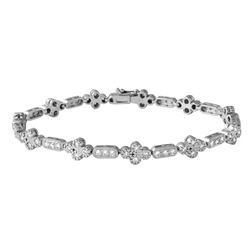 14K White Gold 1.62CTW Diamond Bracelet - REF-178Y6X