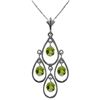 Image 1 : Genuine 1.20 ctw Peridot Necklace Jewelry 14KT White Gold - REF-30K7V