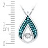 Image 1 : 0.2 CTW Natural Diamond Teardrop Moving Pendant 10K White Gold