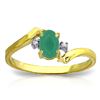 Image 1 : Genuine 0.51 ctw Emerald & Diamond Ring Jewelry 14KT Yellow Gold - REF-32M2T