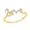 Image 1 : 0.07 CTW Natural Diamond Love Band 10K Yellow Gold