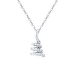 Genuine 0.69 TCW 18K White Gold Ladies Necklace - REF-80Y3X