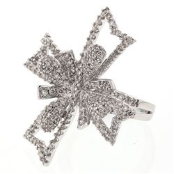 14K White Gold 1.37CTW Diamond Fashion Ring - REF-139A2N