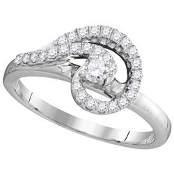 0.38 CTW Natural Diamond Bridal Engagement Ring 10K White Gold