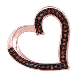 0.1 CTW Red Colored Diamond Heart Love Pendant 10K Rose Gold