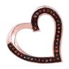 Image 1 : 0.1 CTW Red Colored Diamond Heart Love Pendant 10K Rose Gold