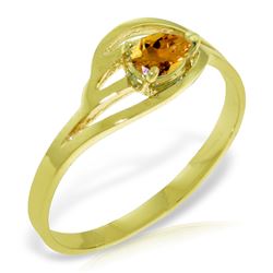 Genuine 0.30 CTW Citrine Ring Jewelry 14KT Yellow Gold - REF-30K5V