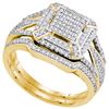 Image 1 : 0.5 CTW Natural Diamond Cluster Bridal Engagement Ring 10K Yellow Gold