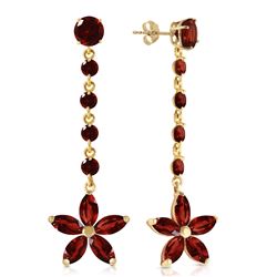 Genuine 4.8 ctw Garnet Earrings Jewelry 14KT Yellow Gold - REF-56W8Y