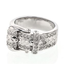 18K White Gold 0.67CTW Diamond Fashion Ring - REF-154R3K