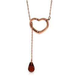 Genuine 2.25 ctw Garnet Necklace Jewelry 14KT Rose Gold - REF-32N9R