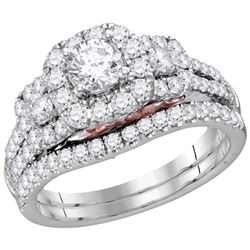 1.56 CTW Natural Diamond Bridal Engagement Ring 14K Multi-Tone Gold