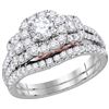 Image 1 : 1.56 CTW Natural Diamond Bridal Engagement Ring 14K Multi-Tone Gold