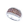 Image 1 : 1.50 CTW Cognac-brown Colored Diamond Cocktail Ring 14K White Gold