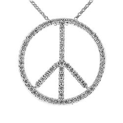 14K White Gold 0.86CTW Diamond Necklace - REF-78X7Y