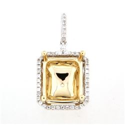 14K TwoTone Gold 0.22CTW SemiMount Slider w/Chain - REF-57R4K