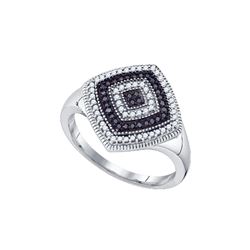 0.35 CTW Black Colored Diamond Cluster Ring 10K White Gold