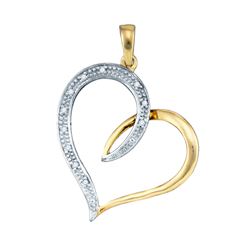 0.06 CTW Natural Diamond Heart Love Pendant 10K Yellow Gold