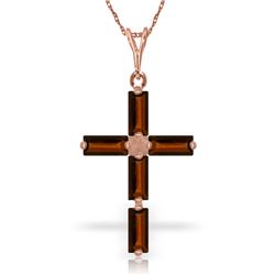 Genuine 1.15 ctw Garnet Necklace Jewelry 14KT Rose Gold - REF-28T4A