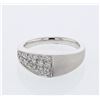 Image 1 : Pave-set Diamond Band w/ Brushed Finish in 14K White Gold - REF-77R4K