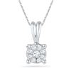 Image 1 : 0.09 CTW Natural Diamond Cluster Pendant 10K White Gold