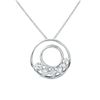 Image 1 : 0.15 CTW 14K White Gold Ladies Slider with Chain - REF-33N5A