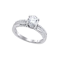 1.20 CTW Natural Diamond Solitaire Bridal Engagement Ring 14K White Gold