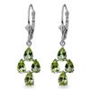 Image 1 : Genuine 4.5 ctw Peridot Earrings Jewelry 14KT White Gold - REF-41A2K