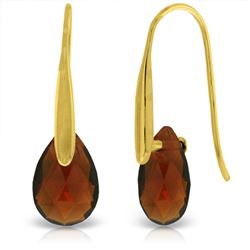 Genuine 6 ctw Garnet Earrings Jewelry 14KT Yellow Gold - REF-38N5R