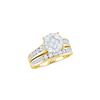 Image 1 : 0.5 CTW Natural Diamond Soleil Cluster Bridal Engagement Ring 14K Yellow Gold