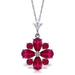 Genuine 2.23 ctw Ruby Necklace Jewelry 14KT White Gold - REF-35H5X